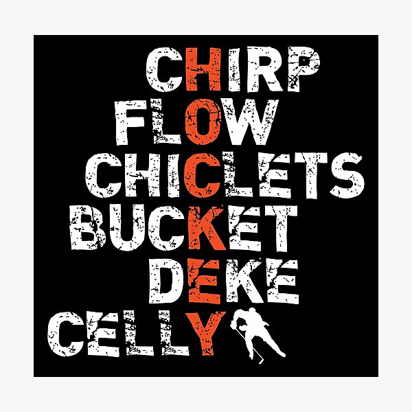 Item preview, Hockey - Slang Words - Orange and White designed and sold by Eye on the Blueline.