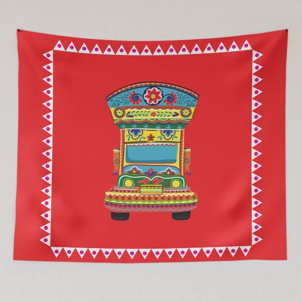 Item preview, Truck Art in Red - Floral & Colorful Truckart designed and sold by storeIndus.