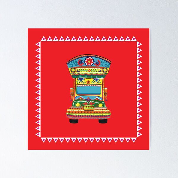 Item preview, Truck Art in Red - Floral & Colorful Truckart designed and sold by storeIndus.