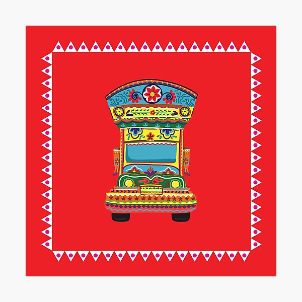 Item preview, Truck Art in Red - Floral & Colorful Truckart designed and sold by storeIndus.