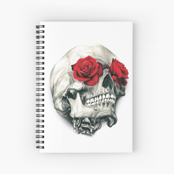 Rose Eye Skull Spiral Notebook
