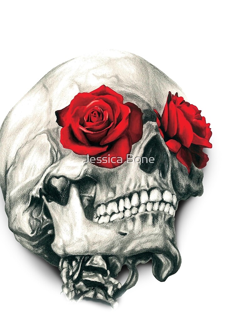 Rose Eye Skull by bonedesigns