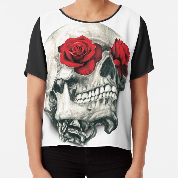 Rose Eye Skull Chiffon Top