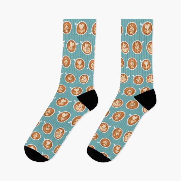 Item preview, Coffee Art Cups on teal designed and sold by nadyanadya.