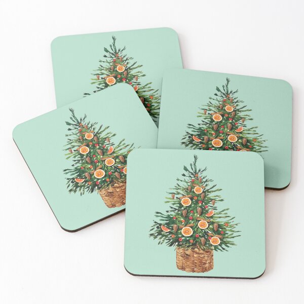 Item preview, Decorated Christmas Tree with Pine Cones, Dried Orange Slices, Cinnamon Sticks and Baubles designed and sold by Alicia Chee.