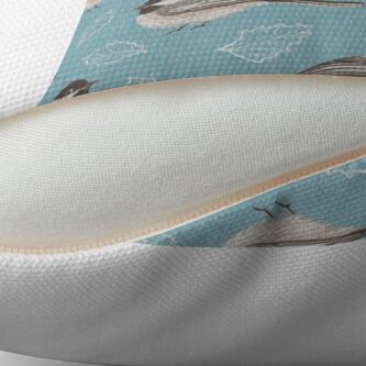 Alternate view of Chickadees and Frosted Leaves Floor Pillow