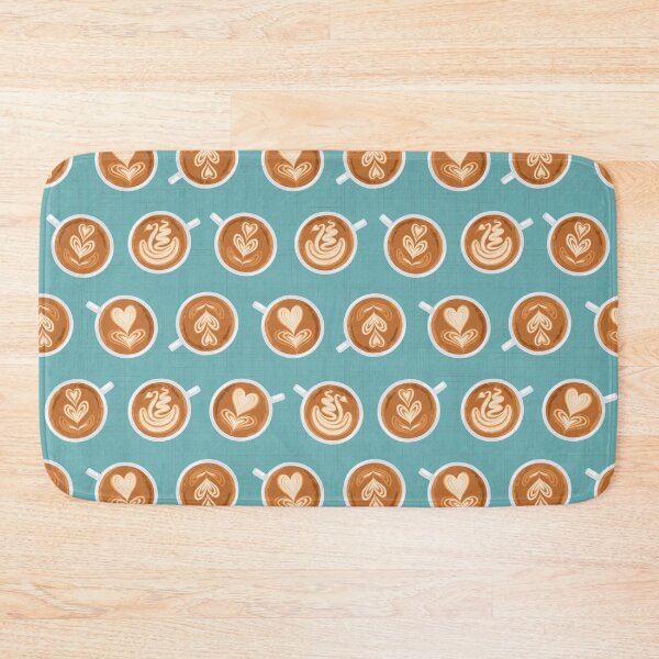 Item preview, Coffee Art Cups on teal designed and sold by nadyanadya.