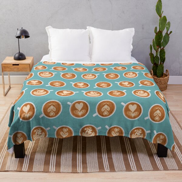Item preview, Coffee Art Cups on teal designed and sold by nadyanadya.