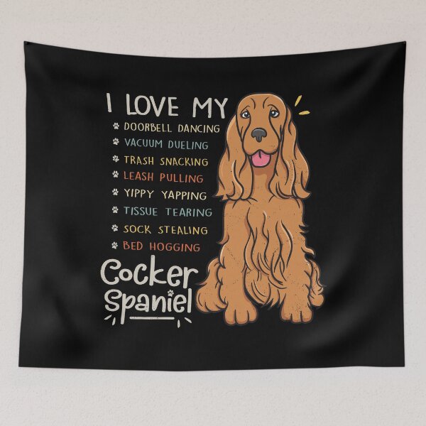 Aperçu de l'œuvre I Love My Cocker Spaniel Dog Lover Mom Dad Cute Funny Gift créée et vendue par rafaeltto.
