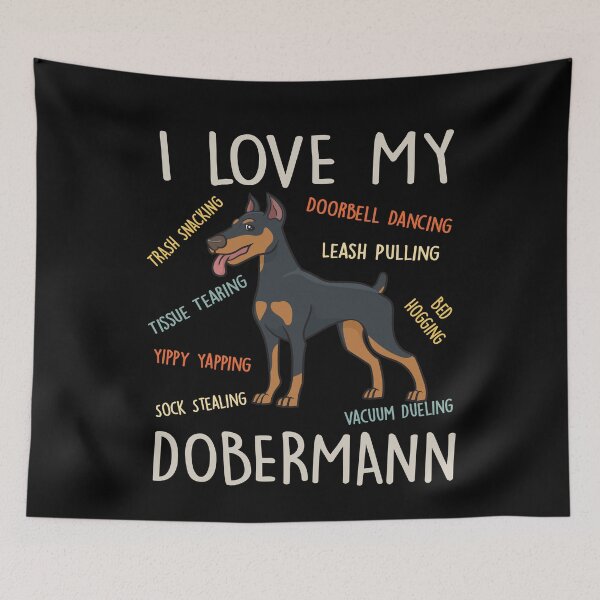 Item preview, I Love My Dobermann Dog Lover Mom Dad Cute Funny Gift designed and sold by rafaeltto.