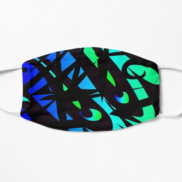 oil spill- neon colors abstract art Flat Mask