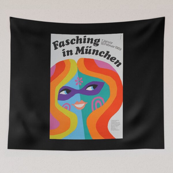 Item preview, Fasching retro poster designed and sold by CorasPosters.