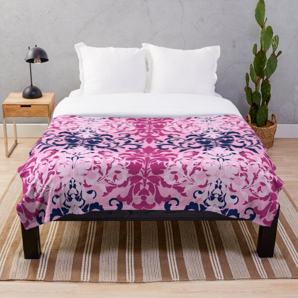 Item preview, Pink and Navy Damask designed and sold by MeganSteer.