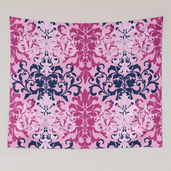 Item preview, Pink and Navy Damask designed and sold by MeganSteer.