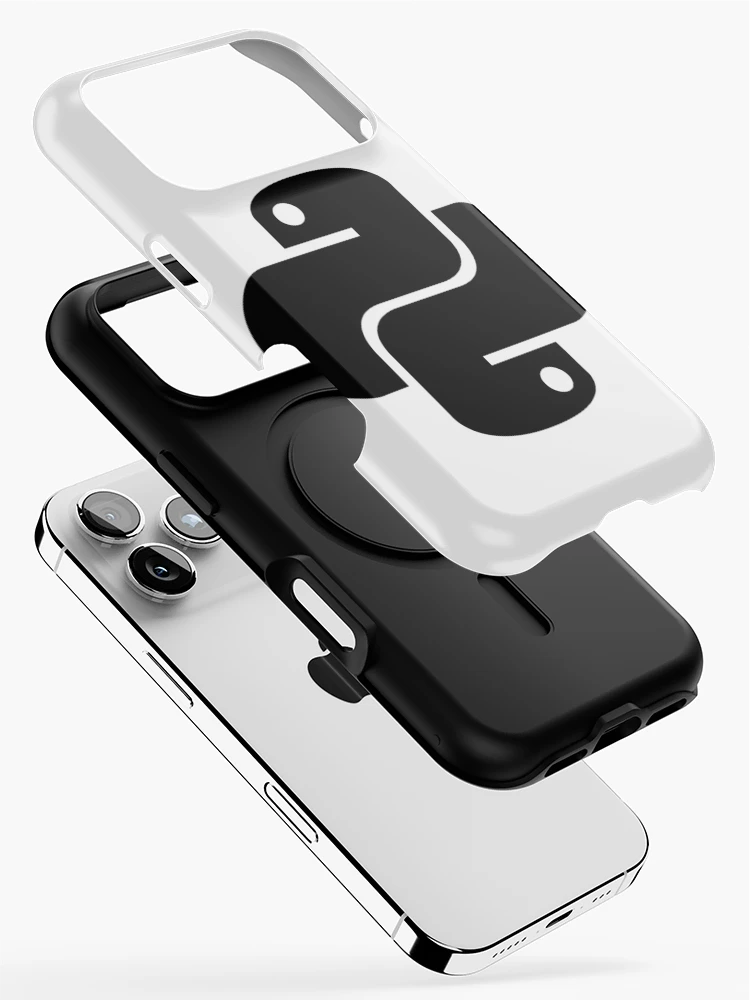 Thumbnail 2 of 4, iPhone Case, Python Black Logo Coding Script designed and sold by thefrshmachine.