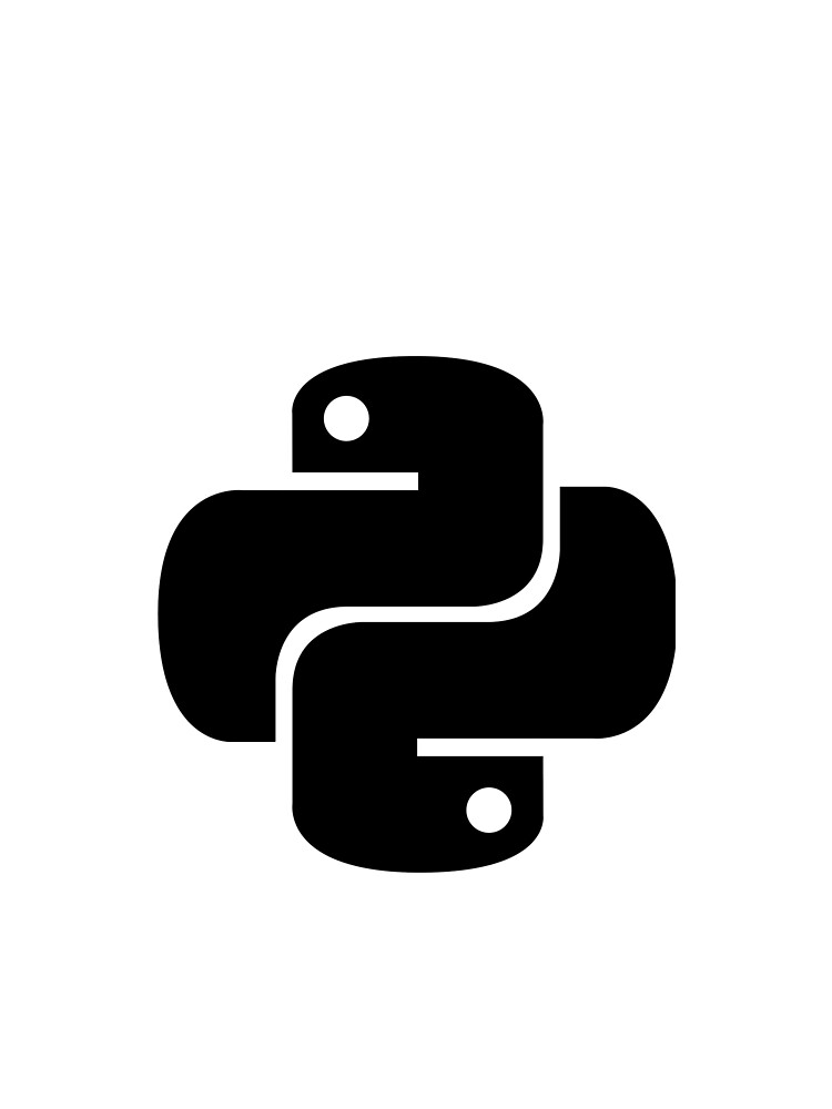 Thumbnail 4 of 4, Graphic T-Shirt, Python Black Logo Coding Script designed and sold by thefrshmachine.