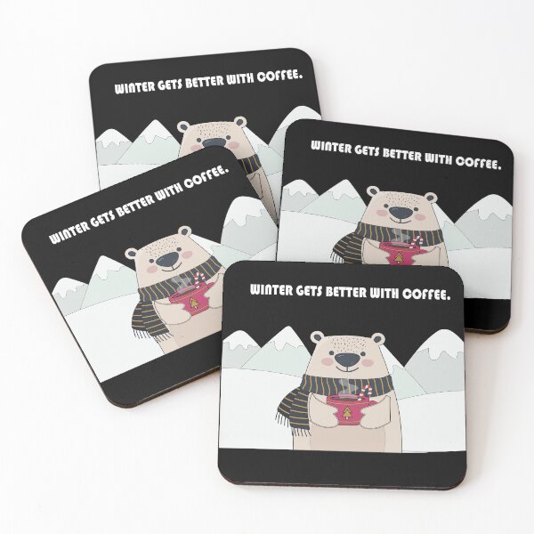 Item preview,  winter gets better with coffee designed and sold by PRINTED ..