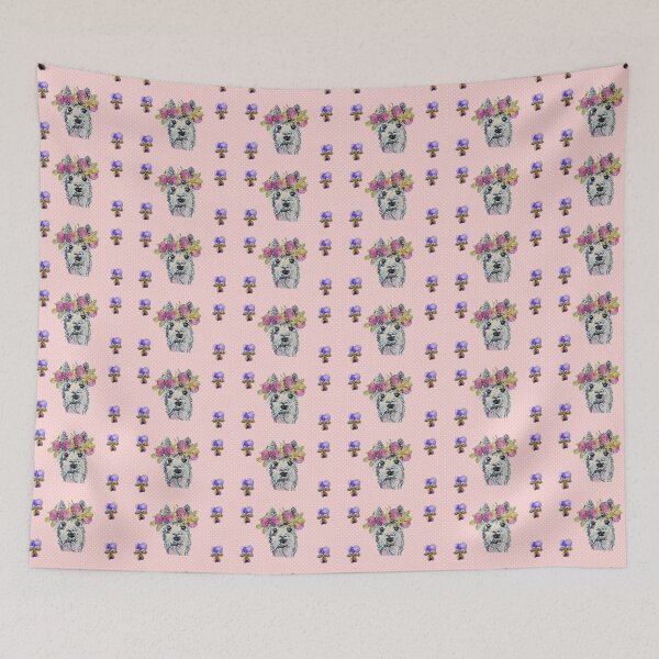 Item preview, Llama with Viola Flowers designed and sold by Sarah  Rajkotwala.