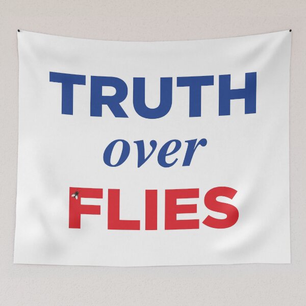 Item preview, TRUTH OVER FLIES | TRUTH OVER LIES | FLY ON MIKE PENCES HEAD PARODY designed and sold by pierrelaidesign.