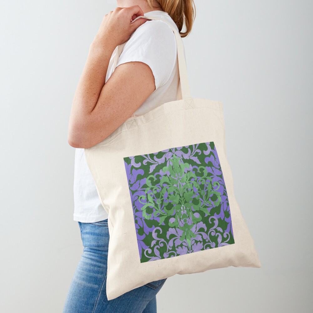Watercolor Damask Tote Bag