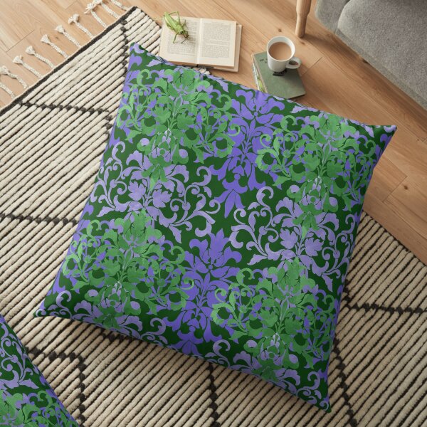 Watercolor Damask Floor Pillow