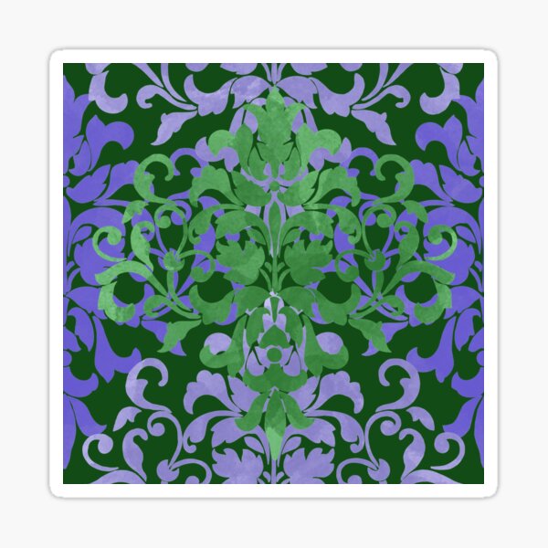 Watercolor Damask Sticker