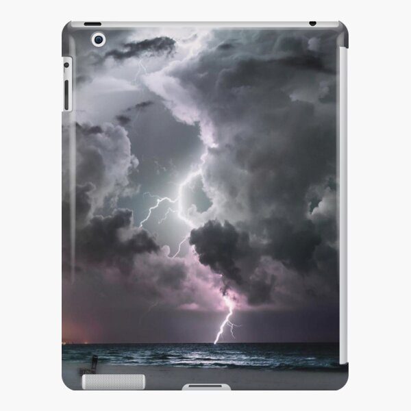Blue Thunder Storm, Colorful Lightning graphic | iPad Case & Skin