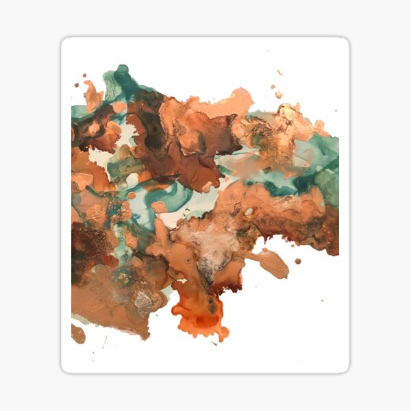 Autumn Turning - Copper and Mint Abstract Sticker