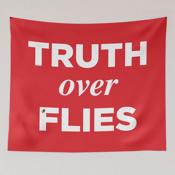 Item preview, TRUTH OVER FLIES | TRUTH OVER LIES | FLY ON MIKE PENCES HEAD PARODY designed and sold by pierrelaidesign.