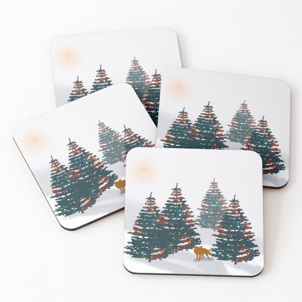 Item preview, Winter Afternoon Fox and Fir Trees designed and sold by NancyMerkle.