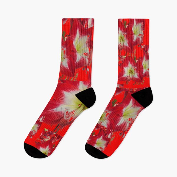 Item preview, ABSTRACT  RED AMARYLLIS FLOWERS PATTERNS RED ART designed and sold by sharlesart.
