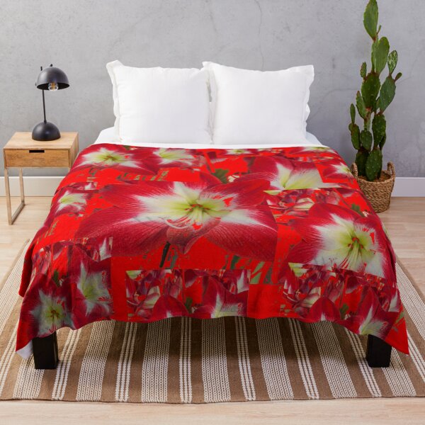 Item preview, ABSTRACT  RED AMARYLLIS FLOWERS PATTERNS RED ART designed and sold by sharlesart.