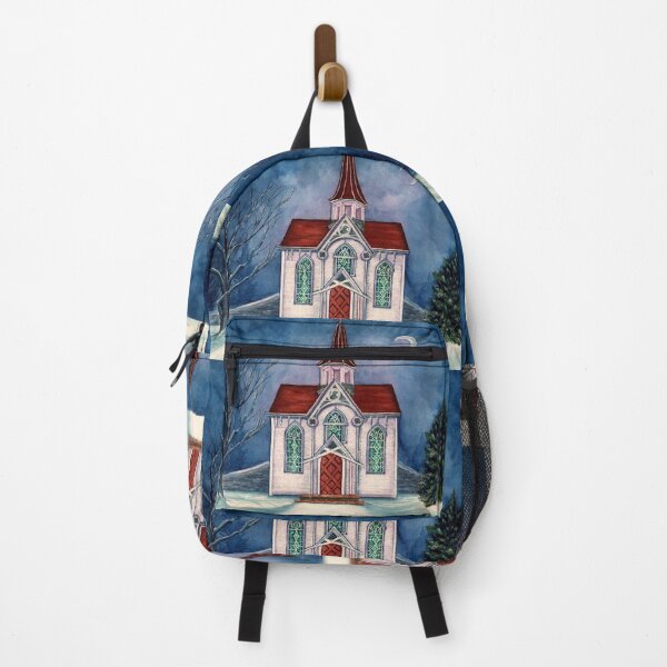 Item preview, Light Shines On - Winter Church in Moonlight designed and sold by JanineRileyArt.