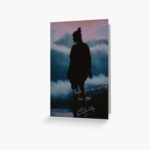 Silhouette von b mit ihrer Handschrift Grußkarte