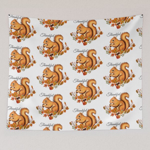 Item preview, Fall Squirrel thankful Illustration designed and sold by davlinaArt.