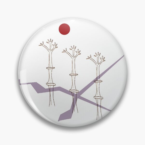 Item preview, Bamboo Stalks with Red Sun designed and sold by whimsicalart.