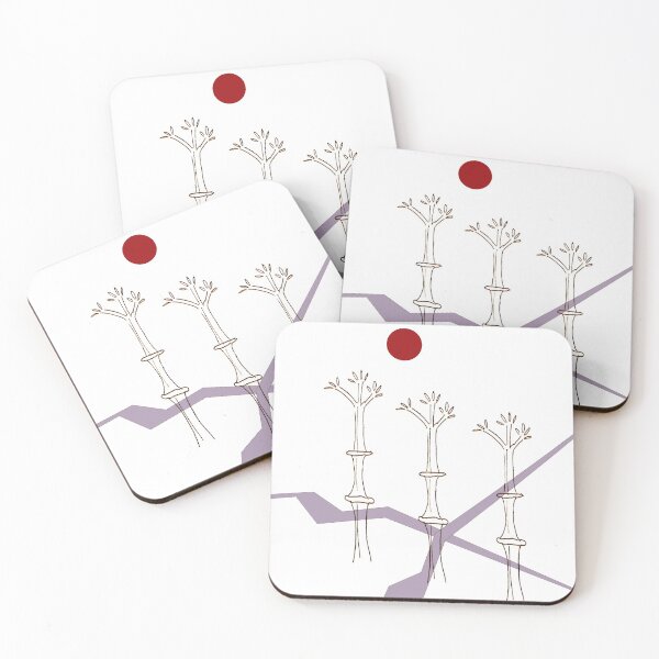 Item preview, Bamboo Stalks with Red Sun designed and sold by whimsicalart.