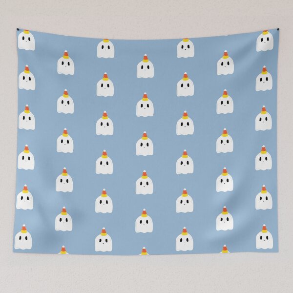 Item preview, Kawaii Halloween Ghost with Candy Corn! designed and sold by -SushiCat-.