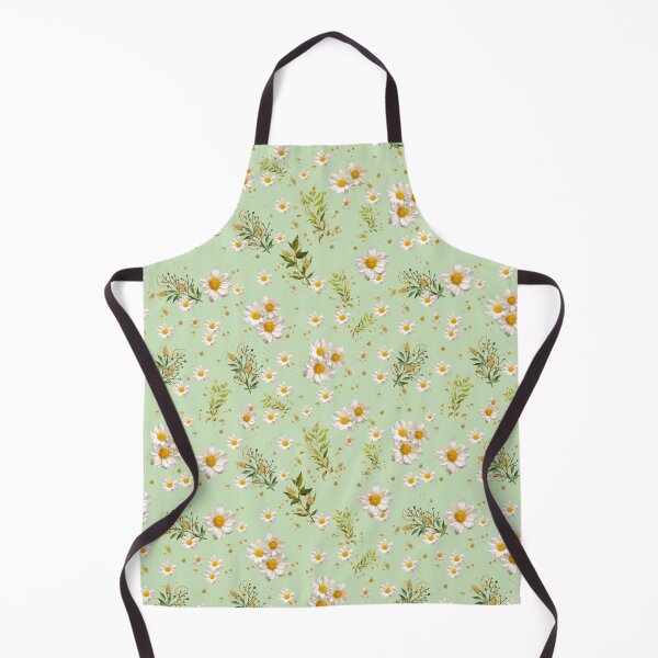 Item preview, White Daisies Field Jade Floral Pattern designed and sold by dmr studio.