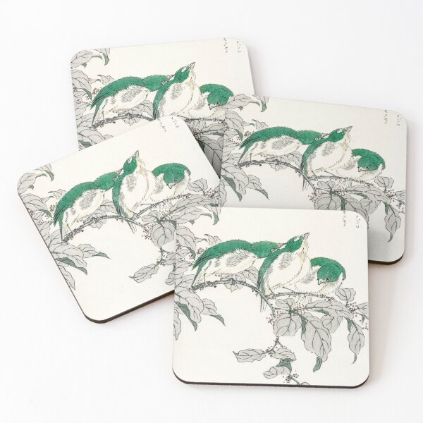 Item preview, japanese white eye and osmanthus fragrans illustration 28511023317 designed and sold by Bird-Lore.