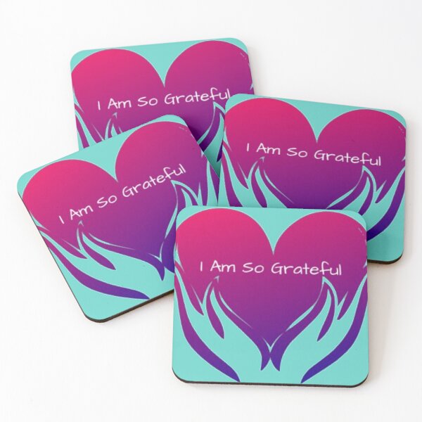Item preview, I Am So Grateful Heart in Hands Pink and Blue designed and sold by ShajenDesigns.
