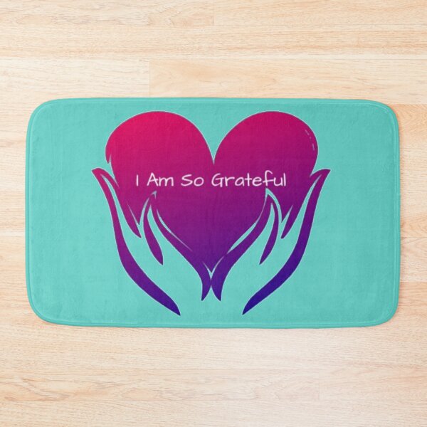 Item preview, I Am So Grateful Heart in Hands Pink and Blue designed and sold by ShajenDesigns.