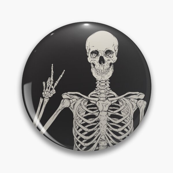 Item preview, Skeleton Giving The Peace Sign Dark Gothic Halloween Art Mystical Magical Art Illustration Skull Bones designed and sold by Ejaaz.