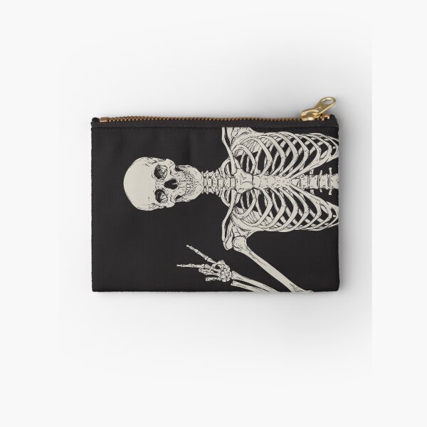 Item preview, Skeleton Giving The Peace Sign Dark Gothic Halloween Art Mystical Magical Art Illustration Skull Bones designed and sold by Ejaaz.