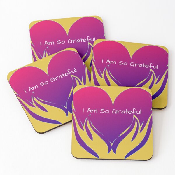 Item preview,  I Am So Grateful Heart in Hands Pink and Yellow designed and sold by ShajenDesigns.