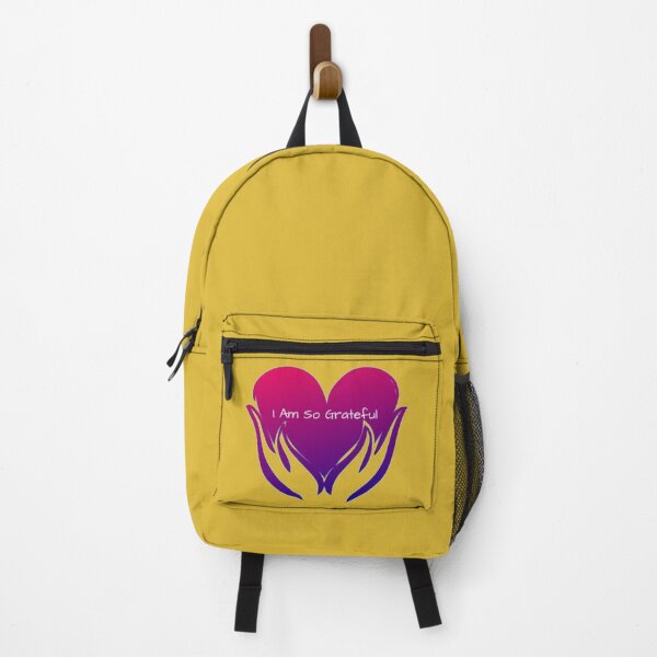 Item preview, I Am So Grateful Heart in Hands Pink and Yellow designed and sold by ShajenDesigns.