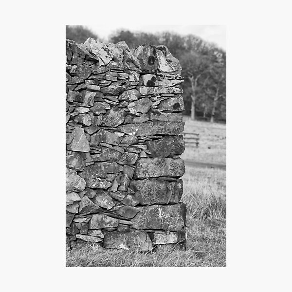 Dry stone wall in mono Photographic Print