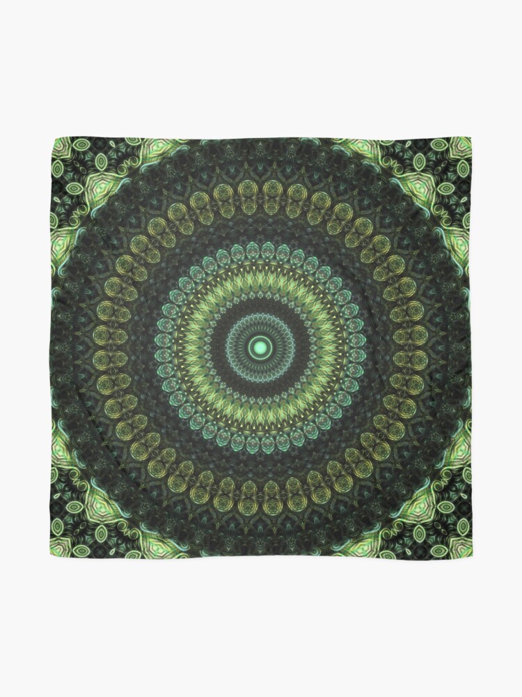 Alternate view of Green rejuvenation mandala. Scarf