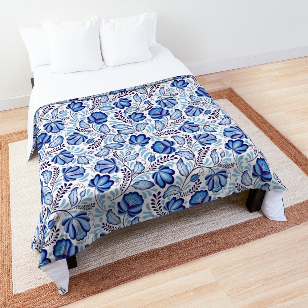 Blue Flowers Gzhel. Comforter
