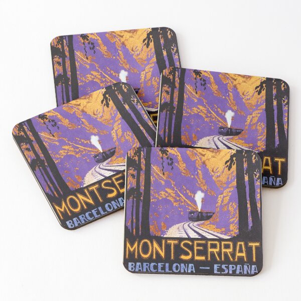 Item preview, MONTSERRAT Rack Railway Barcelona Spain Old Travel Advertisement designed and sold by retroposters.